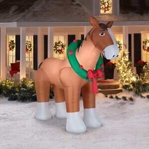 Clydesdale Horse Holiday Inflatable, 9 Foot Wide